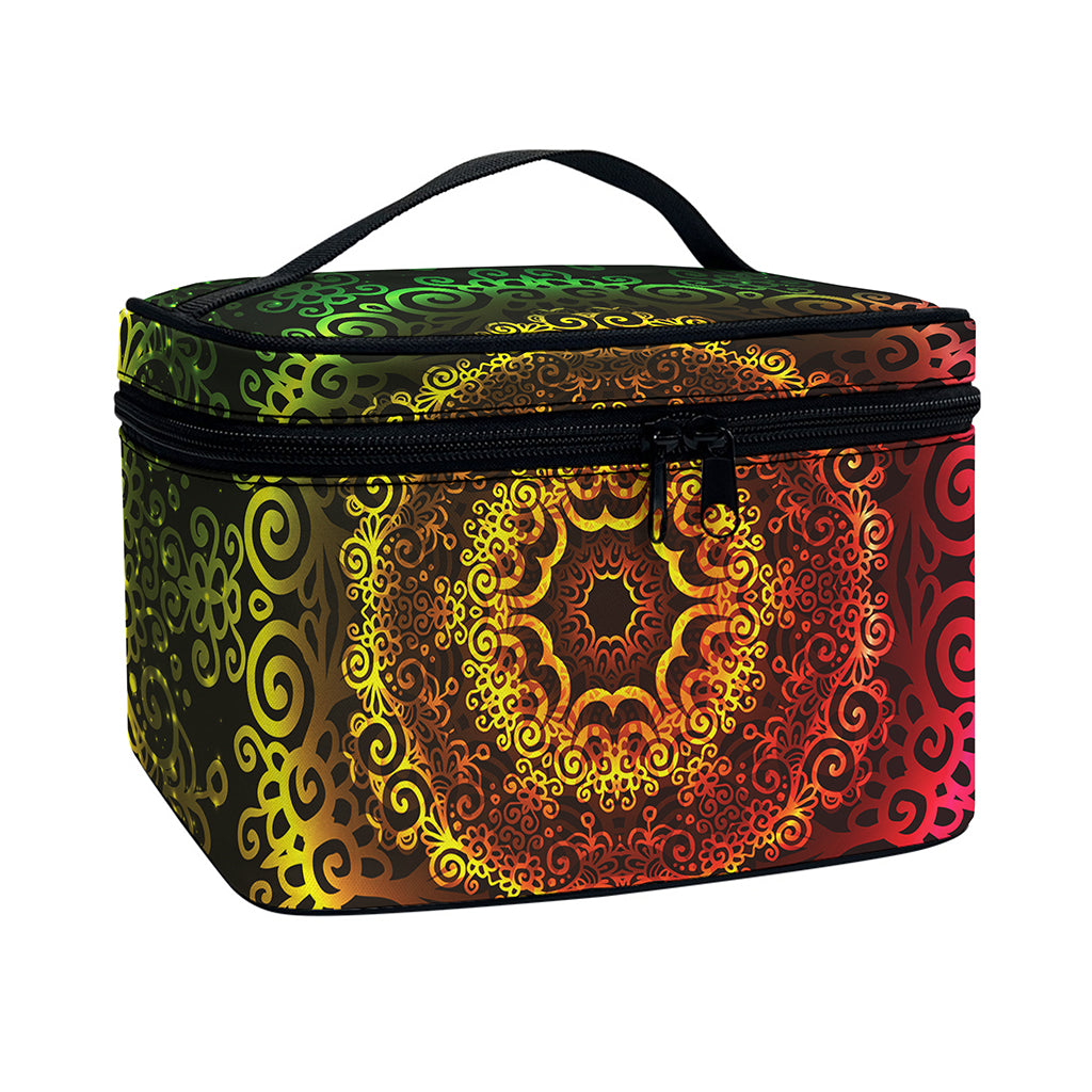 Colorful Gradient Mandala Print Travel Makeup Bag