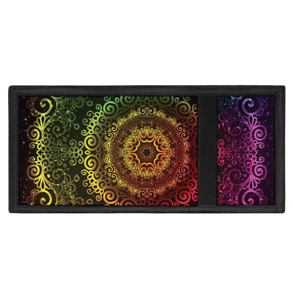 Colorful Gradient Mandala Print Trifold Wallet