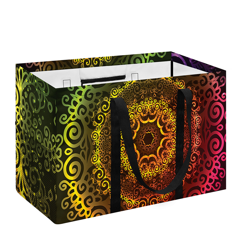 Colorful Gradient Mandala Print Utility Tote Bag