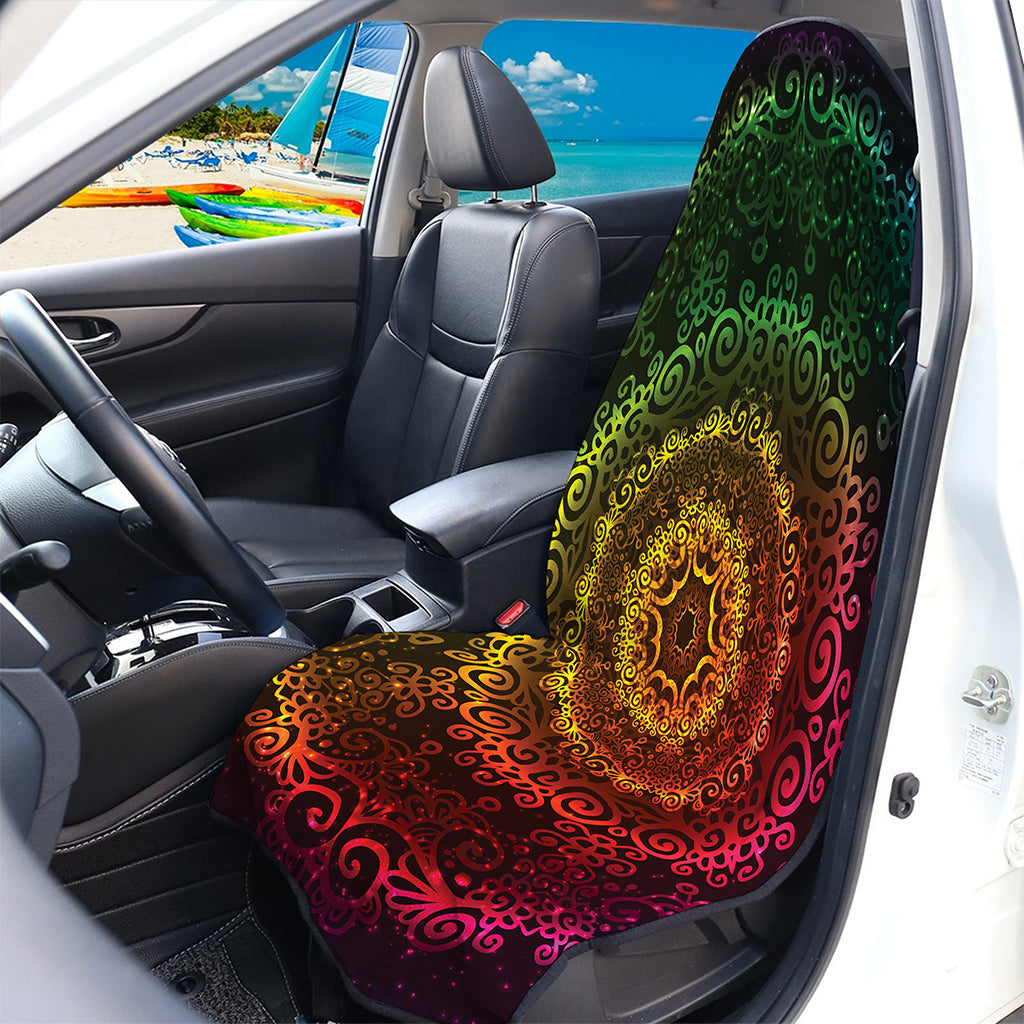 Colorful Gradient Mandala Print Waterproof Car Seat Cover
