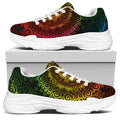 Colorful Gradient Mandala Print White Chunky Shoes