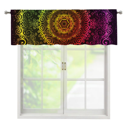 Colorful Gradient Mandala Print Window Valance