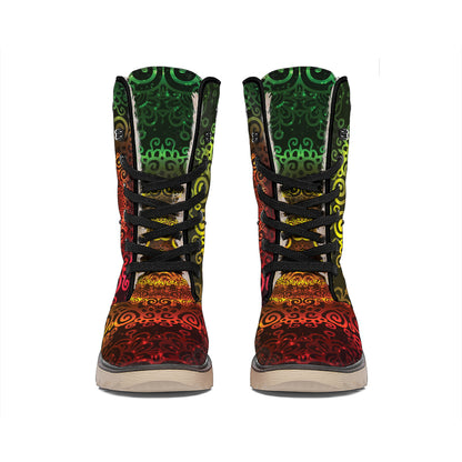Colorful Gradient Mandala Print Winter Boots