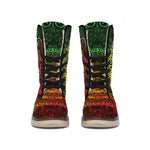 Colorful Gradient Mandala Print Winter Boots