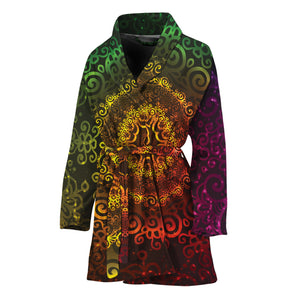 Colorful Gradient Mandala Print Women's Bathrobe