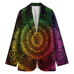 Colorful Gradient Mandala Print Women's Blazer