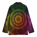 Colorful Gradient Mandala Print Women's Blazer