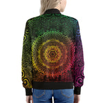 Colorful Gradient Mandala Print Women's Bomber Jacket