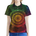 Colorful Gradient Mandala Print Women's Polo Shirt