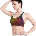 Colorful Gradient Mandala Print Women's Sports Bra