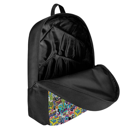 Colorful Graffiti Pattern Print 17 Inch Backpack
