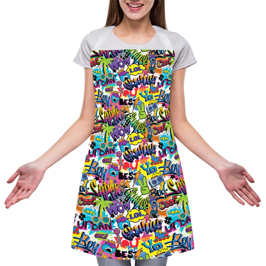 Colorful Graffiti Pattern Print Adjustable Apron