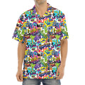 Colorful Graffiti Pattern Print Aloha Shirt