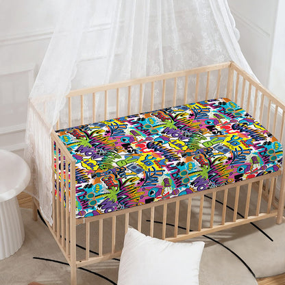 Colorful Graffiti Pattern Print Baby Crib Sheet