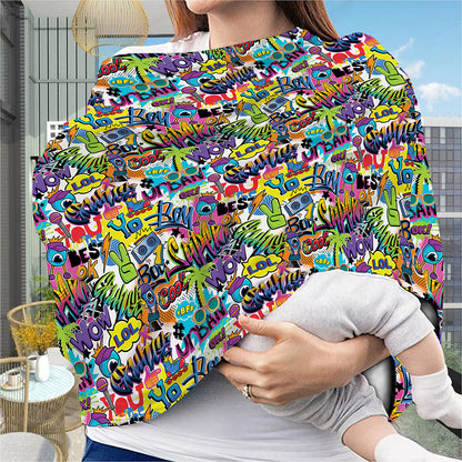Colorful Graffiti Pattern Print Baby Seat Cover