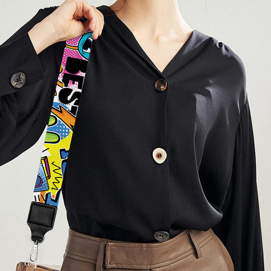Colorful Graffiti Pattern Print Bag Strap