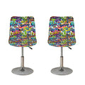 Colorful Graffiti Pattern Print Bar Stool Covers