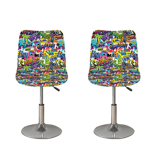 Colorful Graffiti Pattern Print Bar Stool Covers
