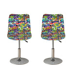 Colorful Graffiti Pattern Print Bar Stool Covers