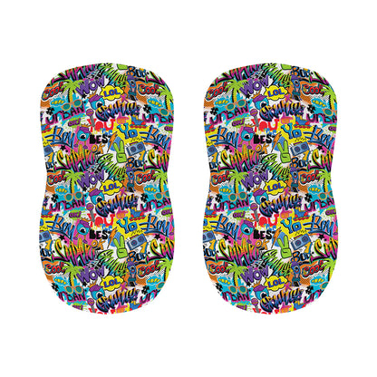 Colorful Graffiti Pattern Print Bar Stool Covers
