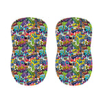 Colorful Graffiti Pattern Print Bar Stool Covers
