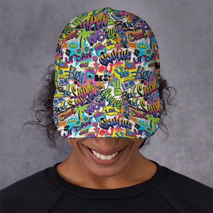 Colorful Graffiti Pattern Print Baseball Cap