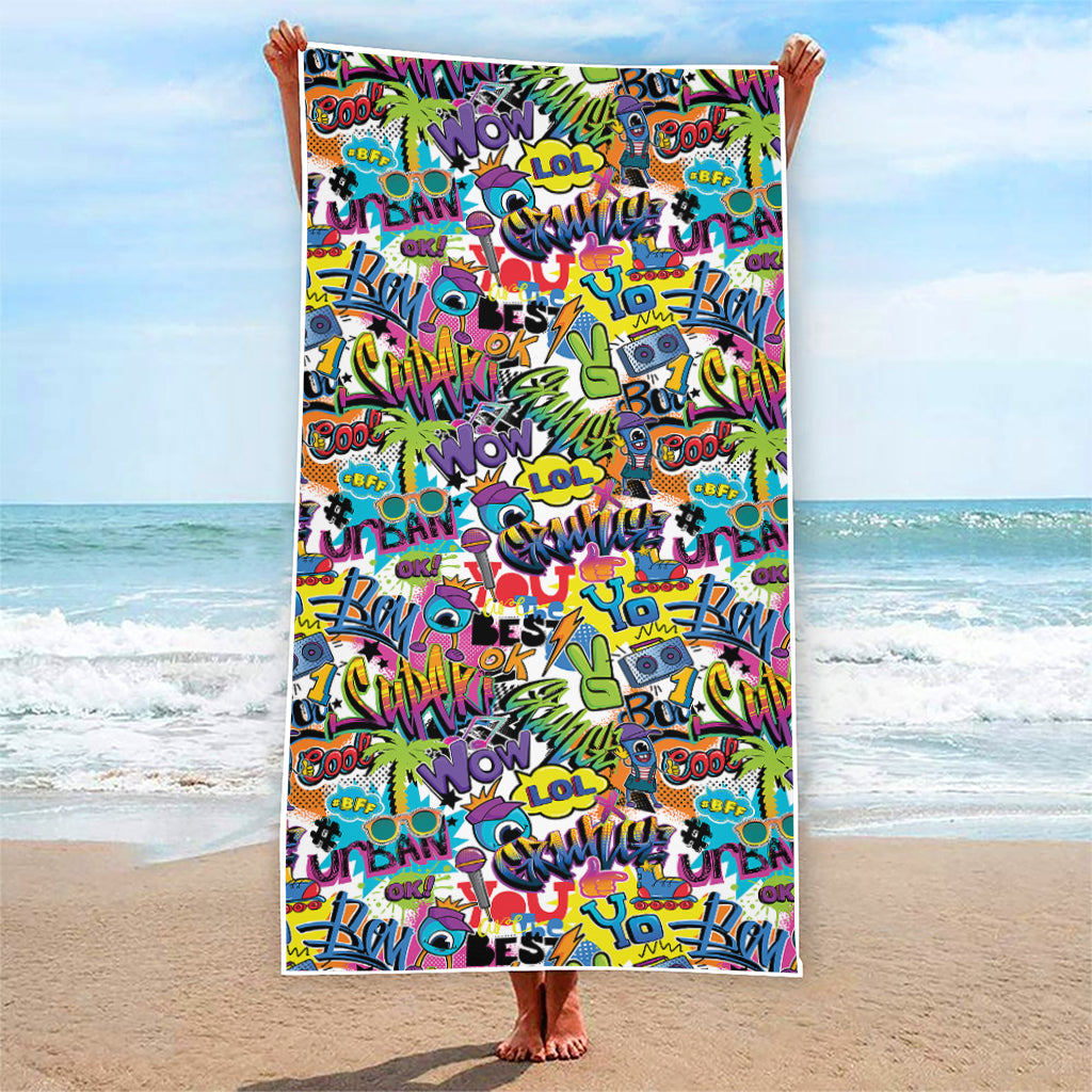 Colorful Graffiti Pattern Print Beach Towel