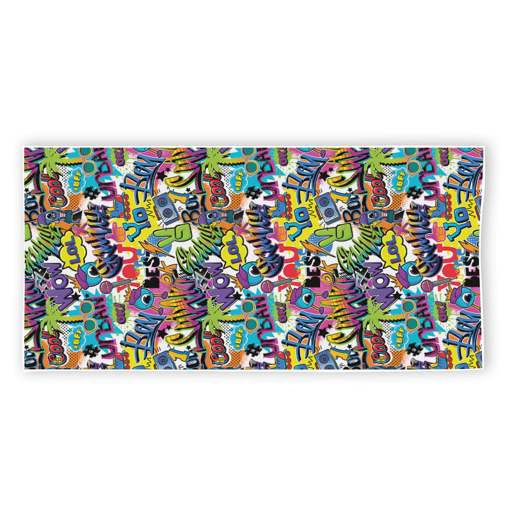 Colorful Graffiti Pattern Print Beach Towel