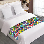 Colorful Graffiti Pattern Print Bed Runner