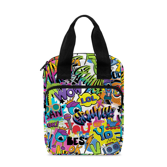 Colorful Graffiti Pattern Print Bible Tote Bag