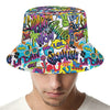 Colorful Graffiti Pattern Print Bucket Hat