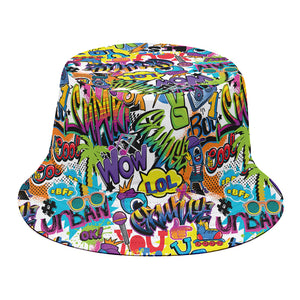 Colorful Graffiti Pattern Print Bucket Hat