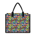 Colorful Graffiti Pattern Print Canvas Tote Bag