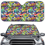 Colorful Graffiti Pattern Print Car Windshield Sun Shade
