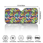 Colorful Graffiti Pattern Print Car Windshield Sun Shade