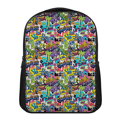 Colorful Graffiti Pattern Print Casual Backpack