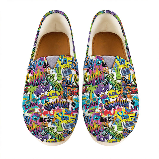 Colorful Graffiti Pattern Print Casual Shoes