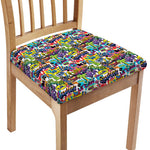 Colorful Graffiti Pattern Print Chair Cushion Cover