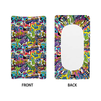 Colorful Graffiti Pattern Print Changing Pad Cover