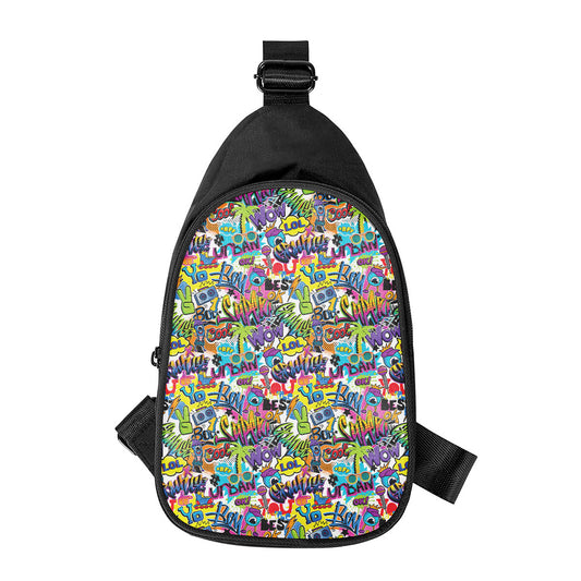 Colorful Graffiti Pattern Print Chest Bag