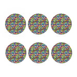 Colorful Graffiti Pattern Print Coaster Set
