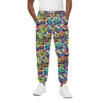 Colorful Graffiti Pattern Print Cotton Pants