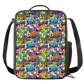 Colorful Graffiti Pattern Print Crossbody Lunch Bag