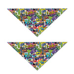 Colorful Graffiti Pattern Print Dog Bandana