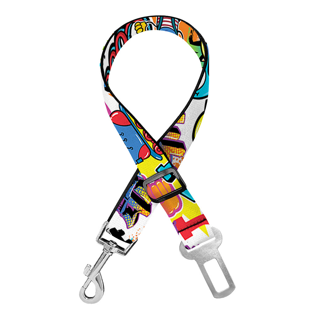 Colorful Graffiti Pattern Print Dog Seat Belt