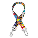 Colorful Graffiti Pattern Print Dog Seat Belt