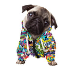 Colorful Graffiti Pattern Print Dog Zip Up Hoodie