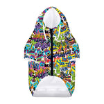 Colorful Graffiti Pattern Print Dog Zip Up Hoodie