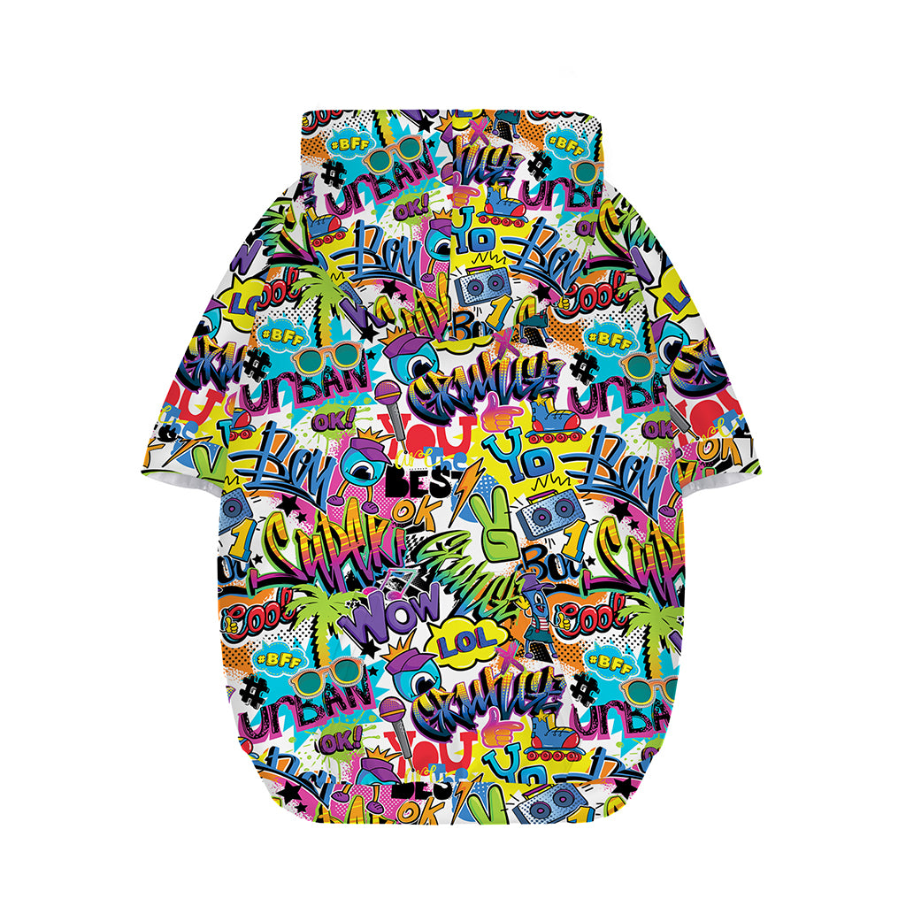 Colorful Graffiti Pattern Print Dog Zip Up Hoodie