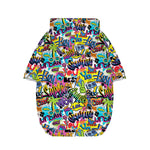 Colorful Graffiti Pattern Print Dog Zip Up Hoodie